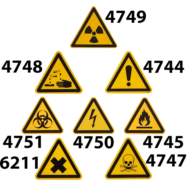 Safety sign 175x175x175 mm, danger spot